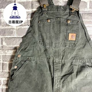 カーハート(carhartt)のカーハート☆オーバーオール USA古着 レザーロゴ 90s メキシコ製(サロペット/オーバーオール)