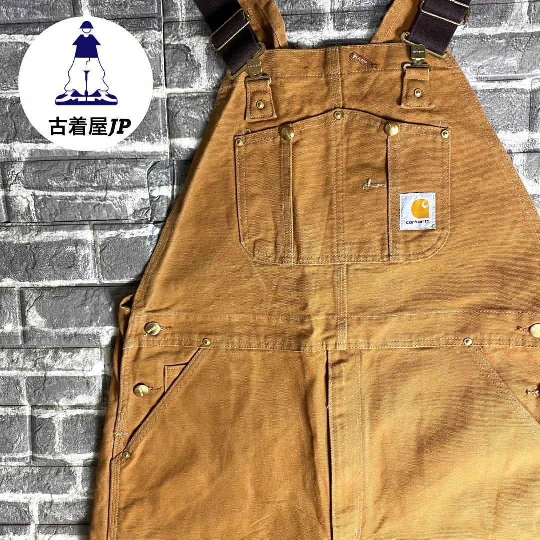 carhartt(カーハート)のカーハート☆オーバーオール USA古着ワンポイントロゴ ワーク ゆるだぼ メンズのパンツ(サロペット/オーバーオール)の商品写真