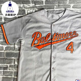 メジャーリーグベースボール(MLB)のMLB☆ベースボールシャツ USA古着 デカロゴ ナンバリング 希少(シャツ)