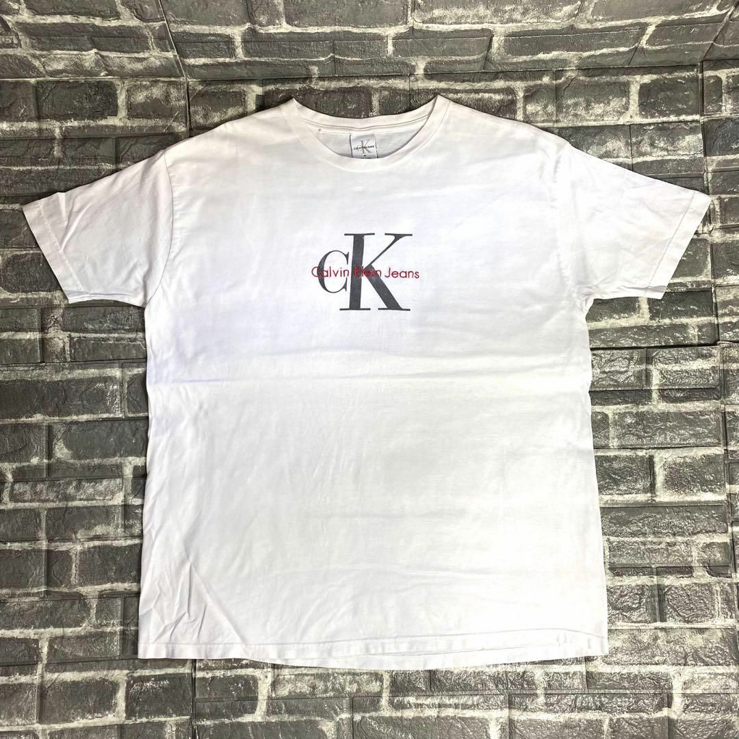 Calvin Klein(カルバンクライン)のカルバンクライン☆Tシャツ USA古着 デカロゴ 90s メキシコ製 メンズのトップス(Tシャツ/カットソー(半袖/袖なし))の商品写真