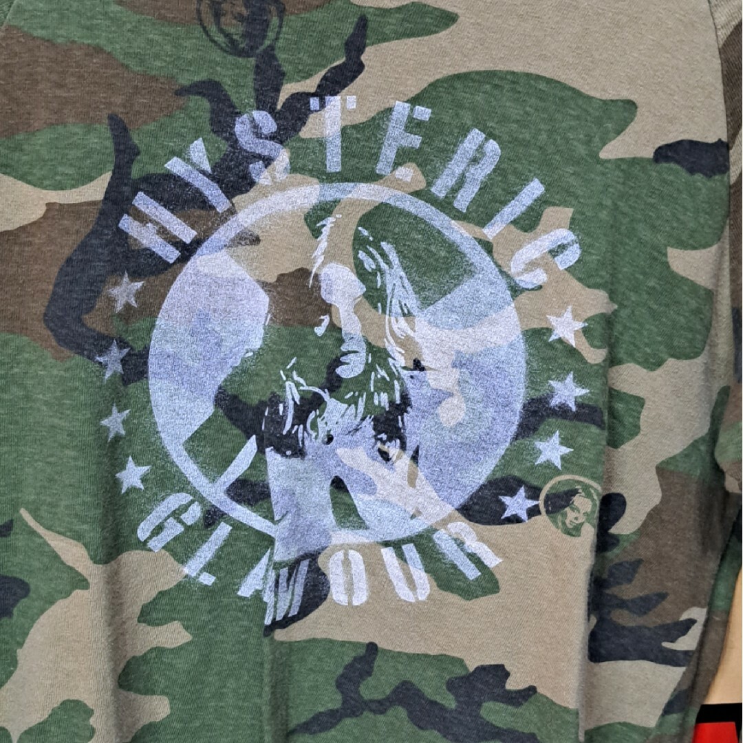 ヒステリックグラマー カモフラ ガールプリント 長袖Tシャツ