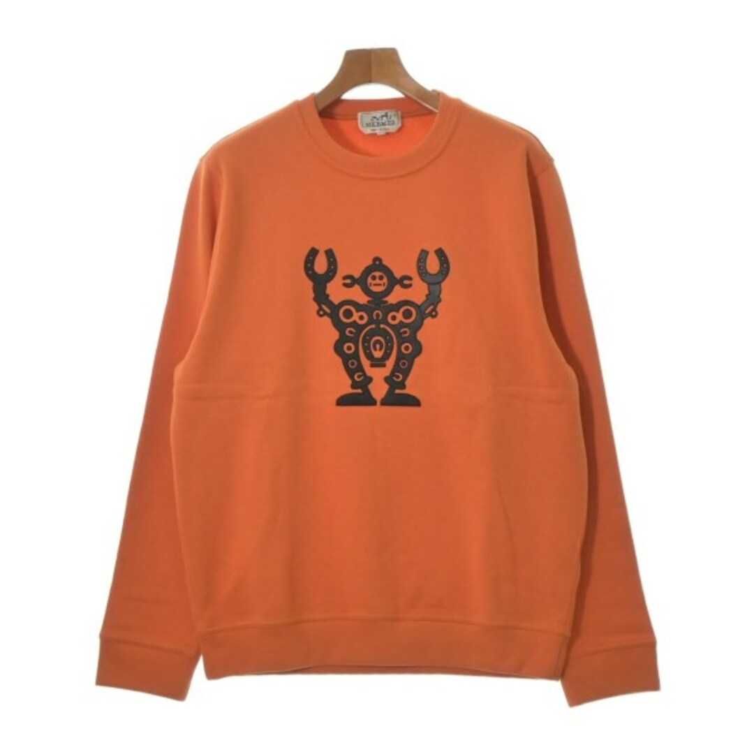 HERMES エルメス スウェット L オレンジ 【古着】 半額クーポン メンズ
