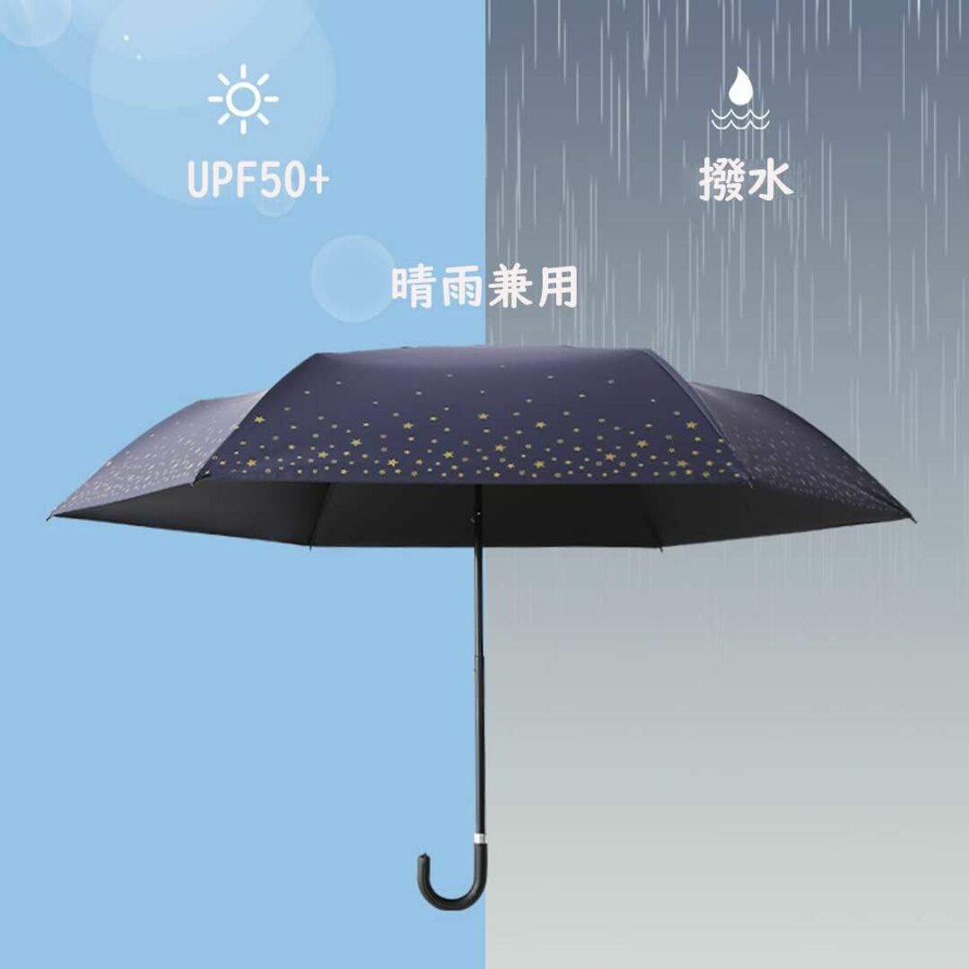 小さい折りたたみ傘(Lブルー青)超コンパクト雨傘日傘晴雨兼用 ...