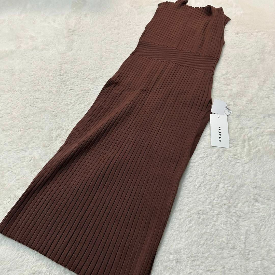 フレイアイディ✨新品未使用 ノースリーブニット サイドスリットFREE SIZE-