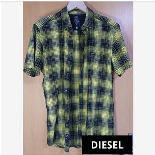 ディーゼル(DIESEL)のDIESEL　イエロー＆ブラック　チェックシャツ　Sサイズ　ディーゼル(シャツ)