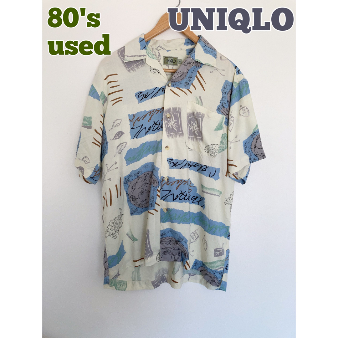 UNIQLO - 80's 古着 UNIQLO ユニクロ 半袖シャツ 総柄シャツ 開襟 ...