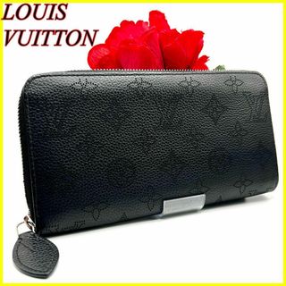 ルイヴィトン(LOUIS VUITTON)の【極美品】ルイヴィトン モノグラム マヒナ ノワール ジッピーウォレット 黒(財布)