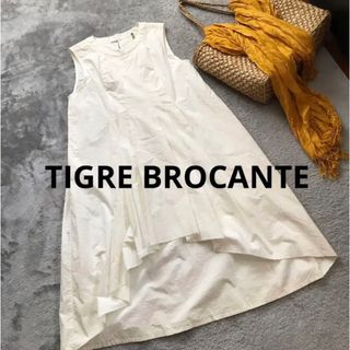 ティグルブロカンテ(TIGRE BROCANTE)の【希少】TIGRE BROCANTE ノースリーブコットンワンピース(ロングワンピース/マキシワンピース)