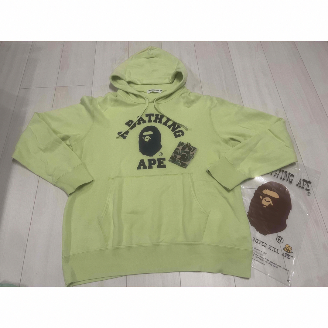 A BATHING APE アベイシングエイプ パーカー プルオーバー ライム www