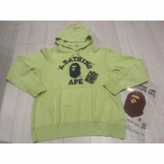 アベイシングエイプ(A BATHING APE)のA BATHING APE アベイシングエイプ　パーカー　プルオーバー　ライム(パーカー)