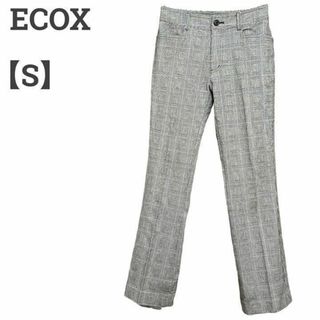 ECOX レディース【S相当】カジュアルパンツ♡コットン混 千鳥格子♡グレー(カジュアルパンツ)