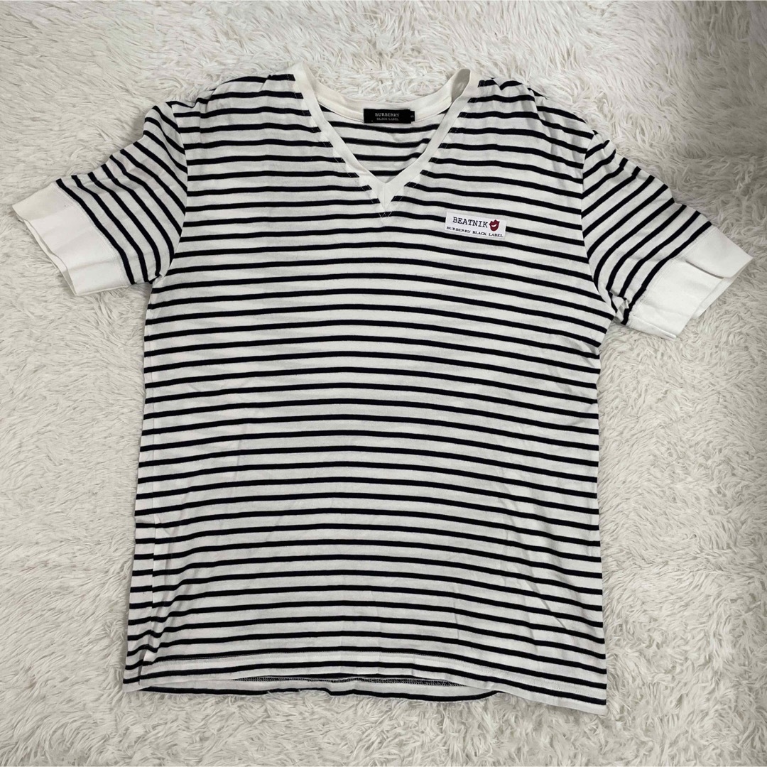 BURBERRY BLACK LABEL(バーバリーブラックレーベル)のバーバリーブラックレーベル ボーダー Tシャツ Mサイズ メンズのトップス(Tシャツ/カットソー(半袖/袖なし))の商品写真