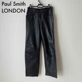 ポールスミス(Paul Smith)のPaul Smith レザーパンツ ブラック 牛革(その他)