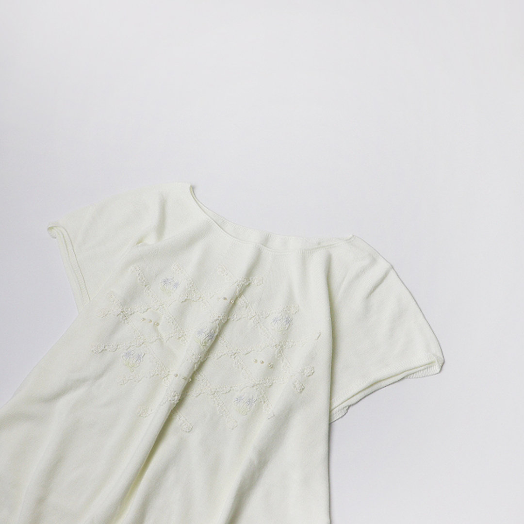 美品 さえら ANLICO アンリコ レース刺繍フレンチスリーブプルオーバー