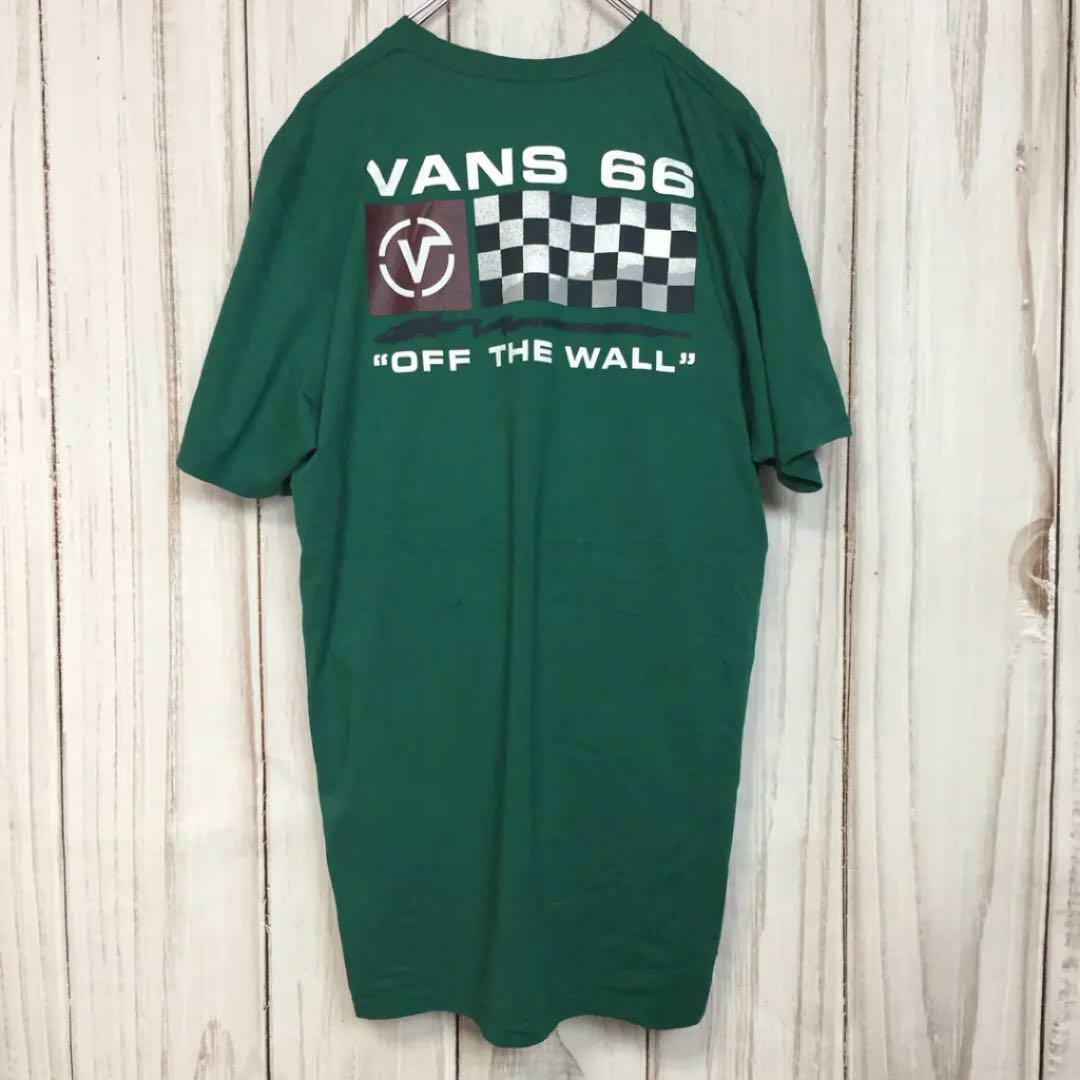 VANS(ヴァンズ)のヴァンズ VANS 半袖Tシャツ ビッグロゴプリント 緑 L 古着 メンズのトップス(Tシャツ/カットソー(半袖/袖なし))の商品写真