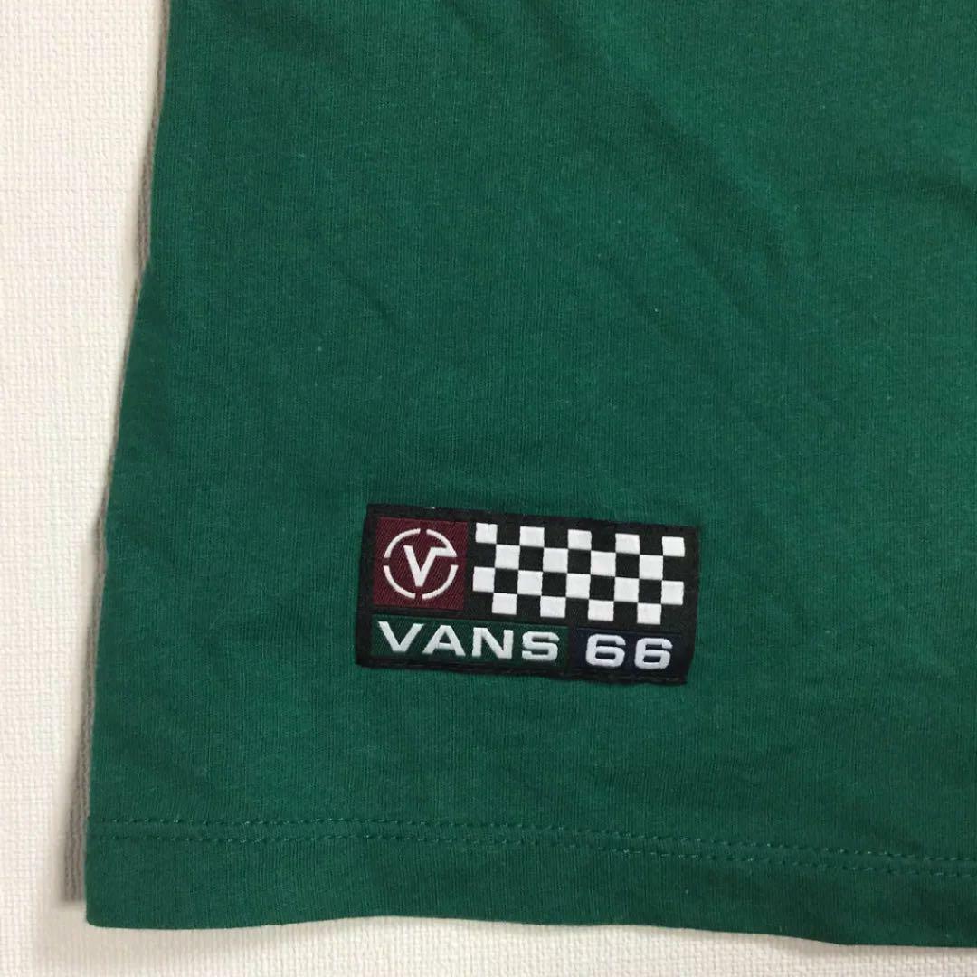 VANS(ヴァンズ)のヴァンズ VANS 半袖Tシャツ ビッグロゴプリント 緑 L 古着 メンズのトップス(Tシャツ/カットソー(半袖/袖なし))の商品写真