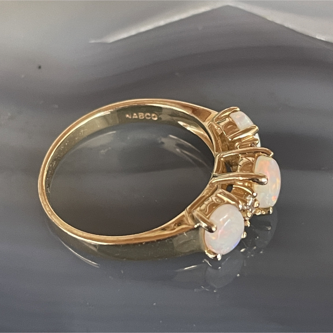 Vintage 3pc ダイヤ ホワイトオパールリング　14k レディースのアクセサリー(リング(指輪))の商品写真