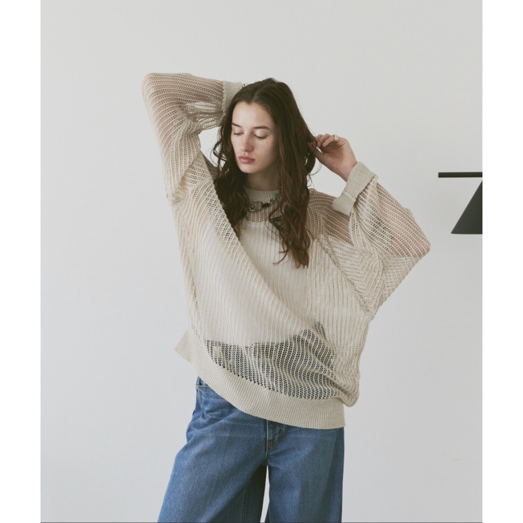 完売品OVERSIZE LINEN MESH KNIT/リネンメッシュニットsoerte