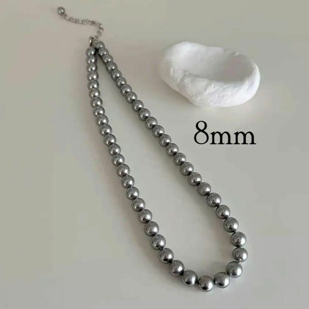 シルバー ネックレス ボール レディース 男女兼用 8mm 新品 調整可能