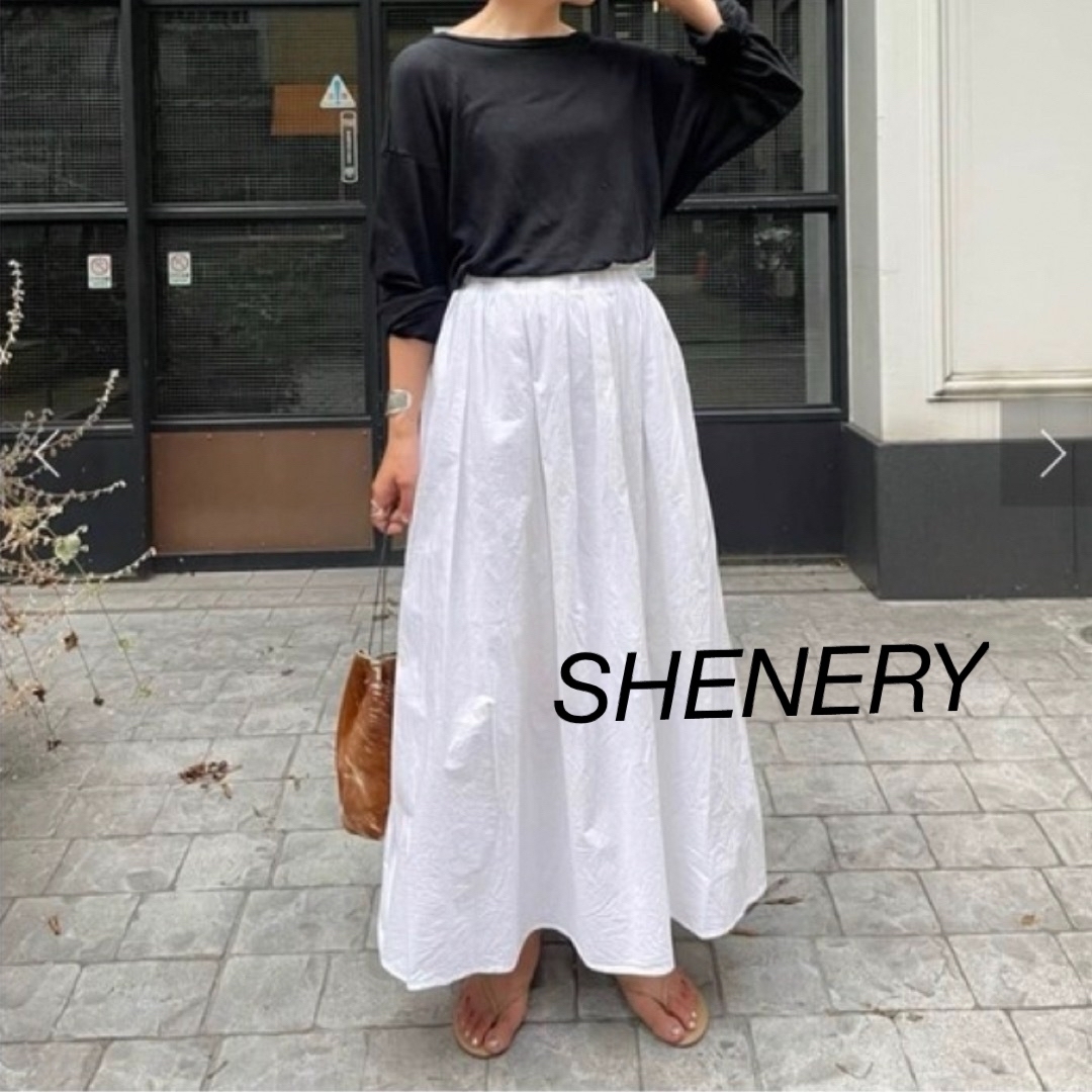 完売品　シーナリー 【SHENERY】タックギャザーカラーロングスカート