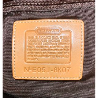 極美品！COACH コーチ キャンバス ヌメ革 シグネチャー ハンドバッグ