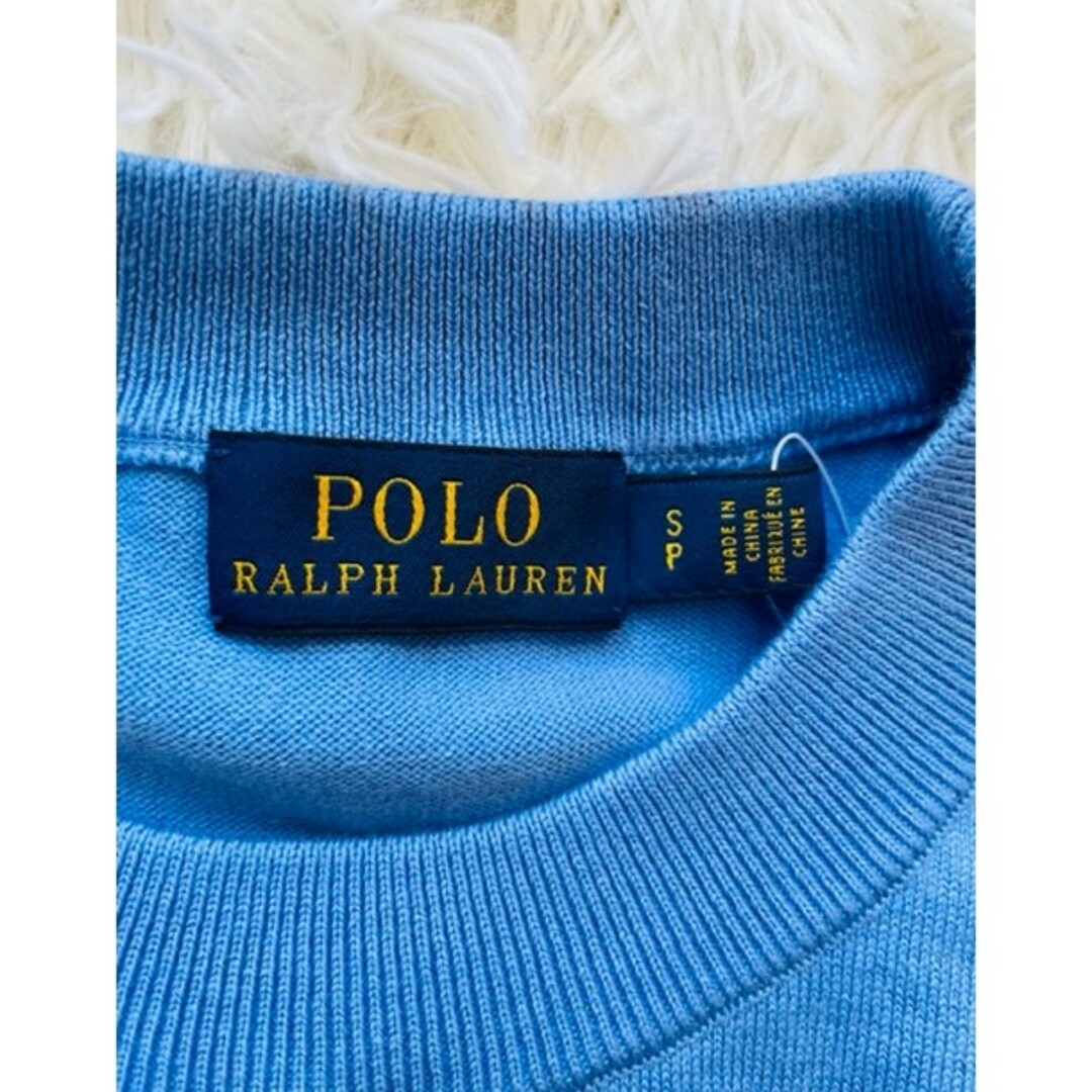 POLO RALPH LAUREN(ポロラルフローレン)の【POLO RALPH LAUREN】新品 半袖ニット ブルー S レディースのトップス(ニット/セーター)の商品写真