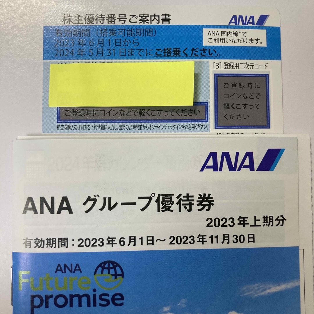 ANA(全日本空輸)(エーエヌエー(ゼンニッポンクウユ))のANA 株主優待券　1枚　冊子付き チケットの乗車券/交通券(航空券)の商品写真