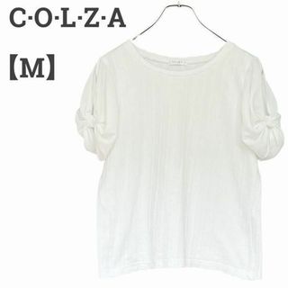 コルザ(COLZA)のコルザ レディース【M】半袖カットソー♡コットン混 バルーンスリーブ♡お洒落 白(カットソー(半袖/袖なし))