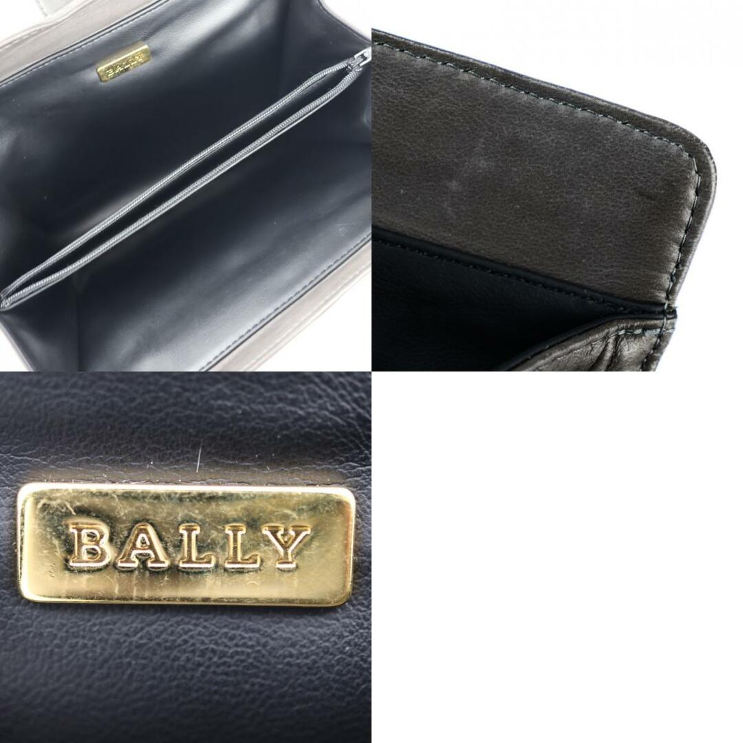 Bally - BALLY バリー ショルダーバッグ レザー グレー ゴールド金具