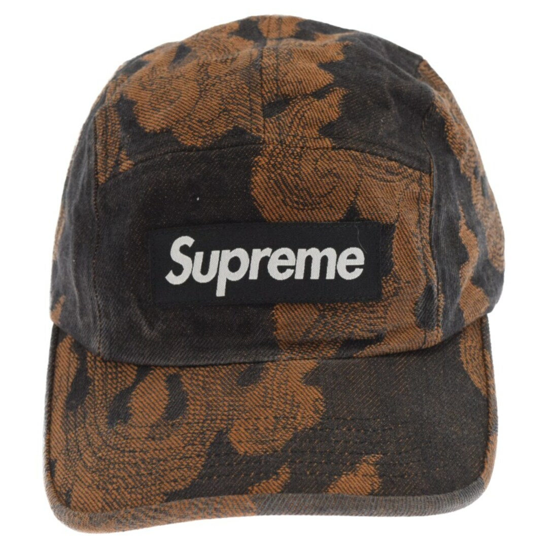 SUPREME シュプリーム 23SS Flames Jacquard Denim Camp Cap Washed Black フレイムズ ジャカード デニム キャンプ キャップ ウォッシュド ブラック ブラック/ブラウン