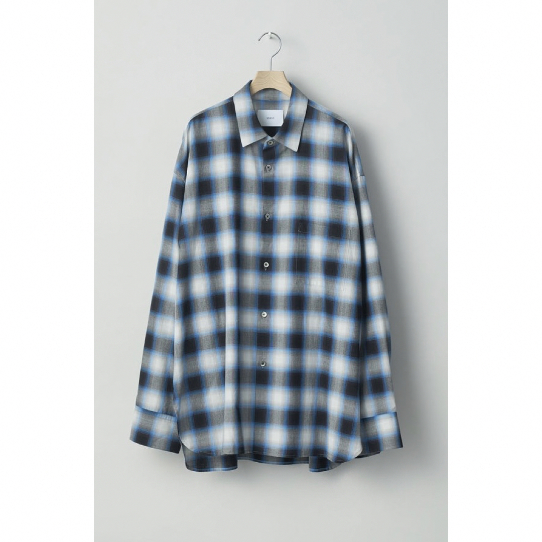 stein 23AW DOWN PAT SHIRT BLUE OMBRE M