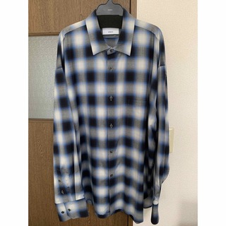 stein - stein 23AW DOWN PAT SHIRT BLUE OMBRE Mの通販 by