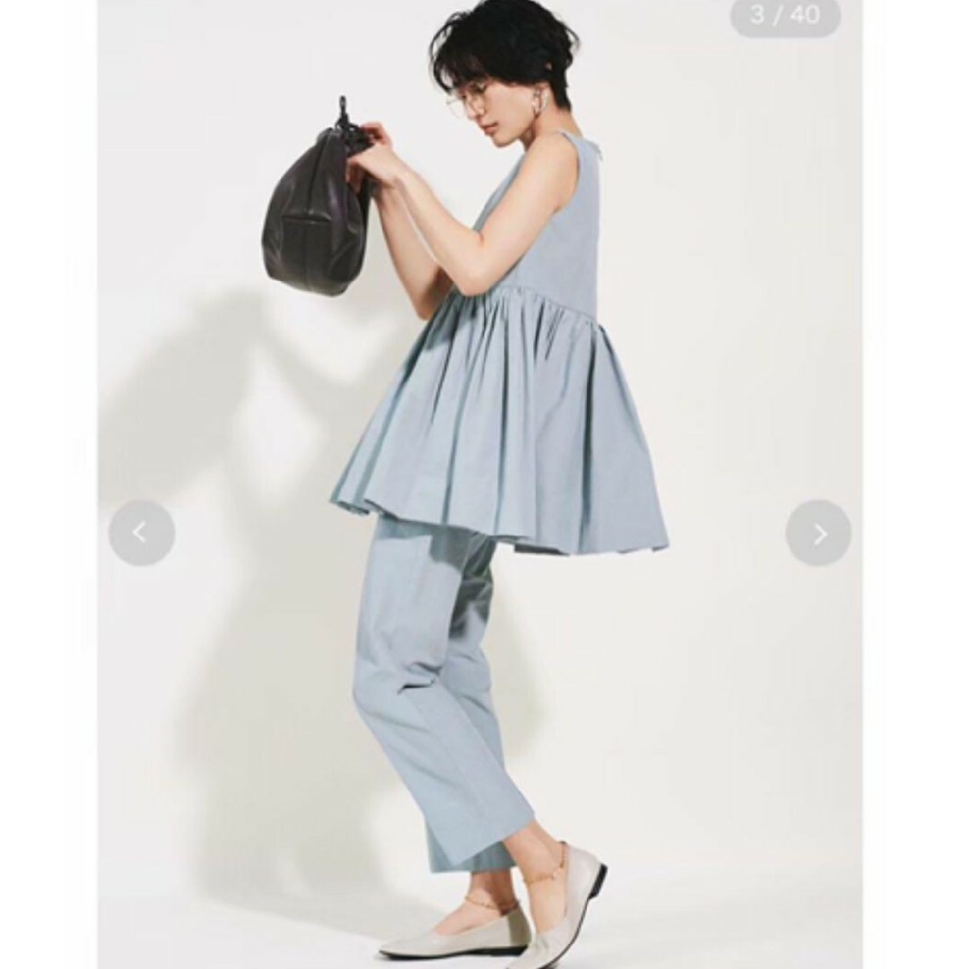 【着用1回、クリーニング済】Mila Owen ノースリペプラムプルオーバー