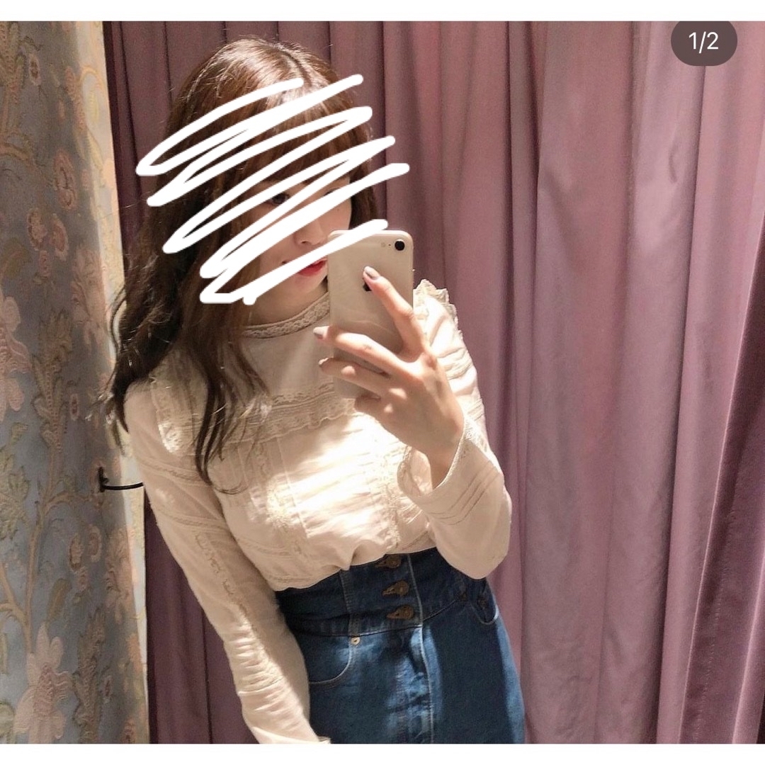 deicy(デイシー)のdeicyピンタックレースブラウス レディースのトップス(シャツ/ブラウス(長袖/七分))の商品写真