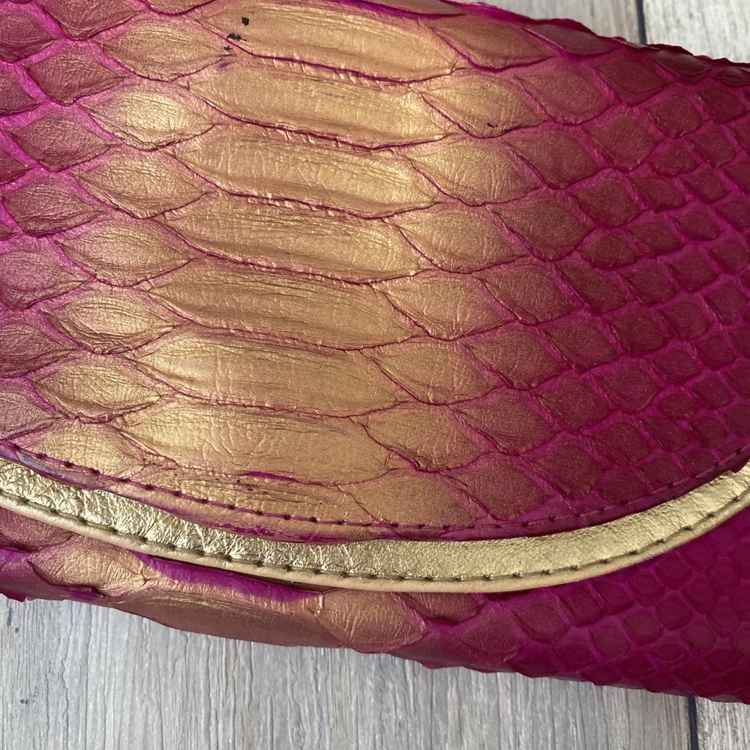 宇宙財布✴︎マゼンダピンクxパイソン レディースのファッション小物(財布)の商品写真