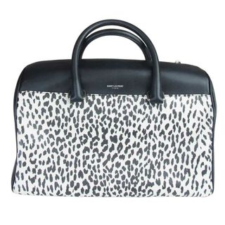 サンローラン(Saint Laurent)のSAINT LAURENT サンローラン ハンドバッグ leopard レオパード ボストンバッグ ベイビーダッフル レザー ブラック系【中古】(ハンドバッグ)