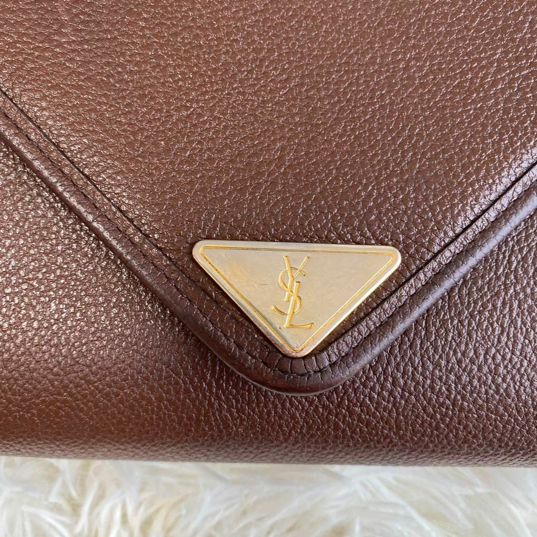 vintage YSL YSL 総柄 ロゴプレート 三角 茶 ショルダー | www