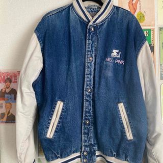 デニム スタジャン STARTER オーバーサイズ ブルゾン Lサイズ