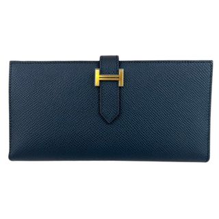 エルメス(Hermes)の新品 B刻 エルメス HERMES ベアンスフレ 長財布 ブルーニュイ ゴールド(財布)