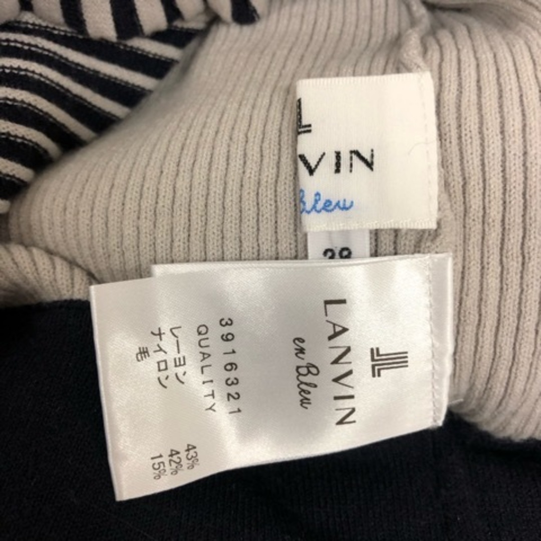 LANVIN en Bleu(ランバンオンブルー)のLANVIN en Bleu ニットワンピース タートルネック グレー 紺 紫 レディースのワンピース(ひざ丈ワンピース)の商品写真