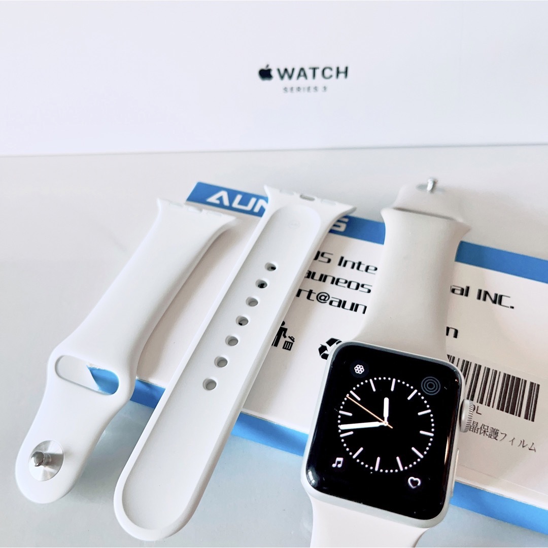 【美品】Applewatch series3 38mm グレージュ ホワイト