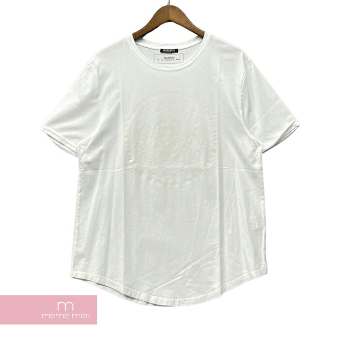 BALMAIN Balmain Coin Tee RH11135I067 バルマン バルマンコインTシャツ 半袖カットソー ロゴプリント メダル ホワイト サイズXXL【230729】【-A】【me04】