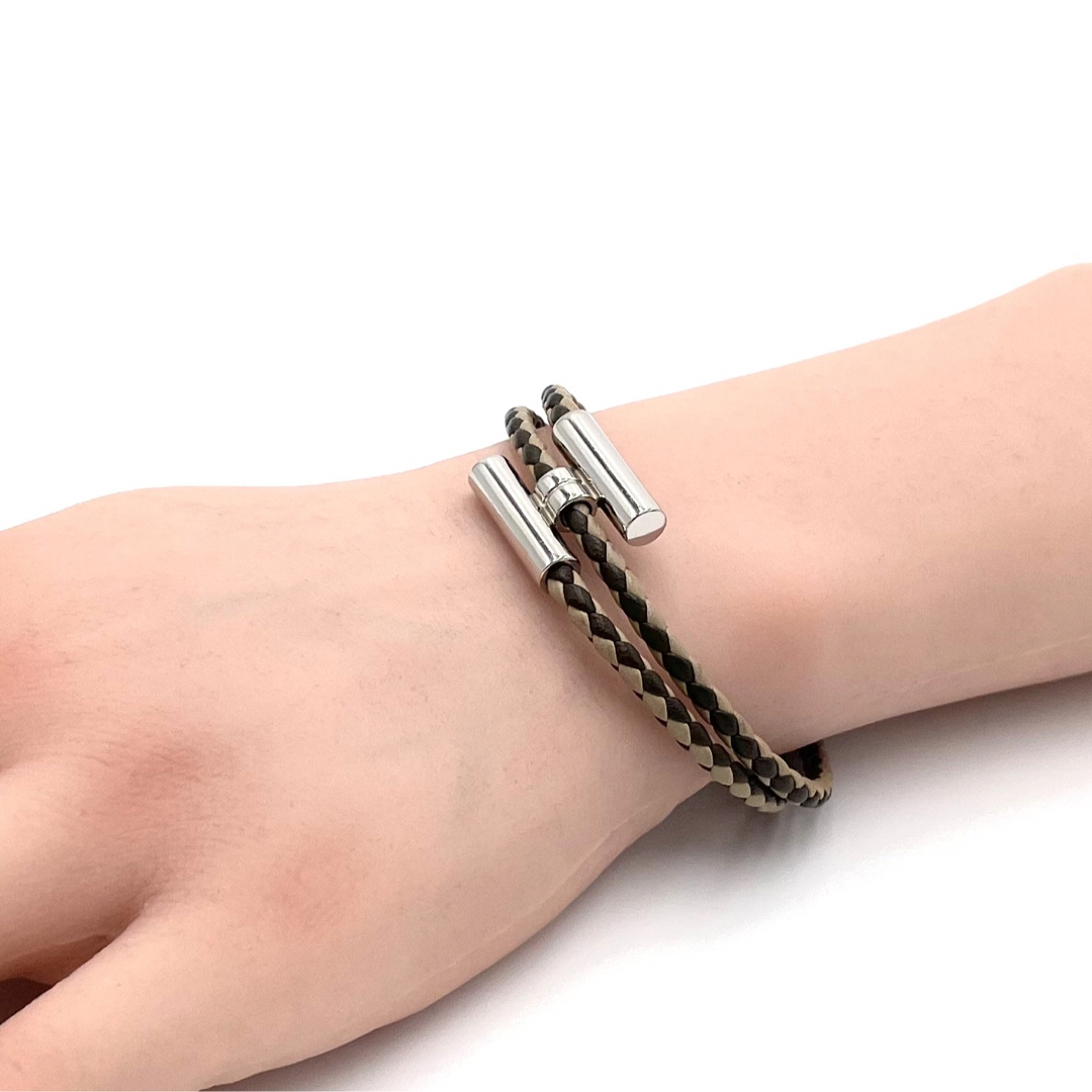 Hermes エルメス ブレスレット トゥルニ トレッセ ツートン ヴォー