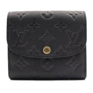 ルイヴィトン(LOUIS VUITTON)のLOUIS VUITTON ルイ ヴィトン モノグラムアンプラント ポルトフォイユ アリアンヌ 三つ折り財布 M64148 レザー   ノワール ブラック ゴールド金具  ビトン 【本物保証】(財布)