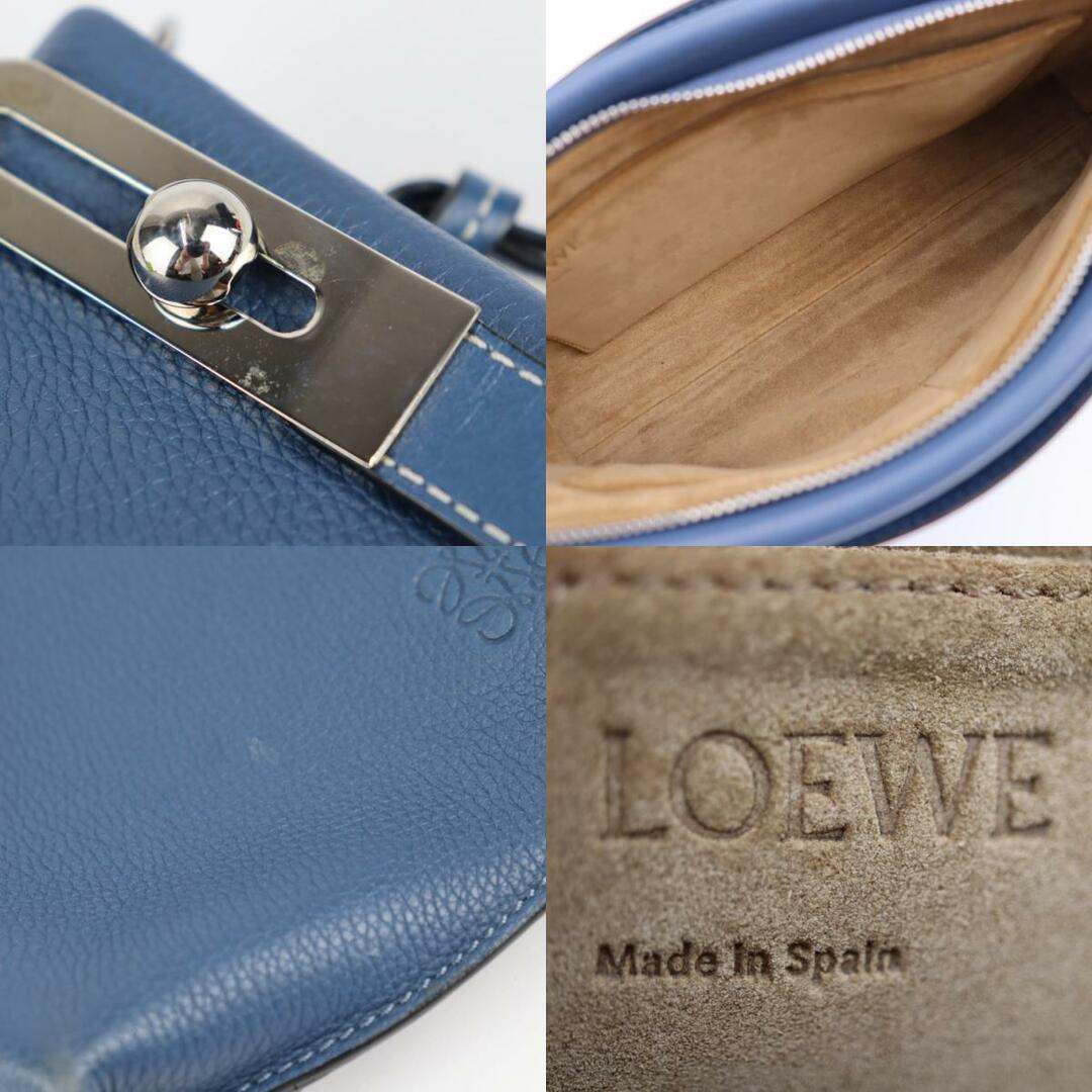 LOEWE ロエベ  ミッシー スモール ハンドバッグ 327.12 レザー   ボルドー   アナグラム シルバー金具 【本物保証】