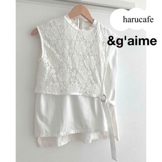 アメリヴィンテージ(Ameri VINTAGE)の【&g'aimeアンジェム】レースデザインカットソー(カットソー(半袖/袖なし))