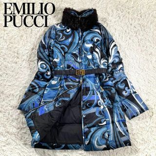 エミリオプッチ(EMILIO PUCCI)の【良品】EMILIO PUCCI エミリオプッチ　プッチ柄ファーダウンコート(ダウンジャケット)