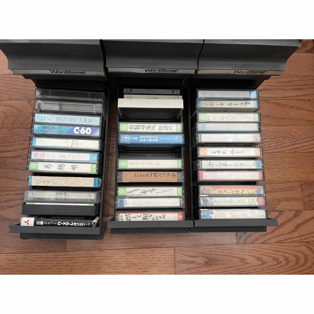 木製　カセットテープ　収納　ケース