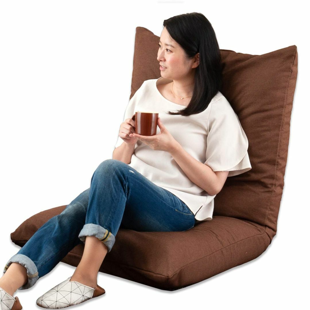 ドウシシャ 座椅子 一人掛けソファー ゆったりワイド大きい 洗えるカバー付き 4