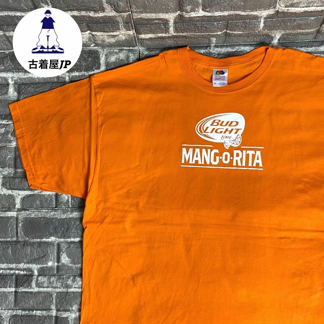 FRUIT OF THE LOOM(フルーツオブザルーム)のフルーツオブザルーム☆プリントTシャツ 2XL オレンジ デカロゴ メンズのトップス(Tシャツ/カットソー(半袖/袖なし))の商品写真